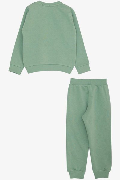 Breeze Boy's Tracksuit Set 3D Text Printed 1.5-5 Years, Mint Green