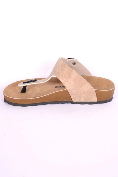 Pierre Cardin Pc-6960 Beige Daily Orthopedic Comfortable Flip Flops Women's Slippers
