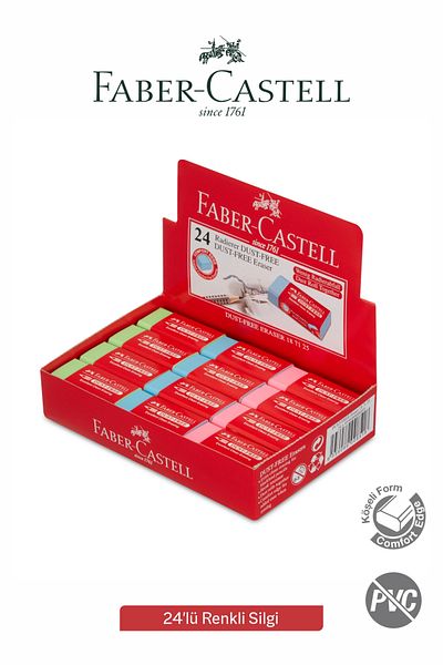 Faber Castell Pack of 24 Colorful Erasers