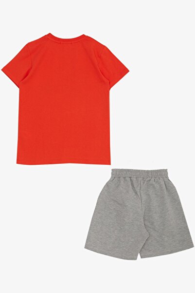 Breeze 8-14 Years Old Boy Shorts Set - Text Printed, Pocketed, Pomegranate Flower