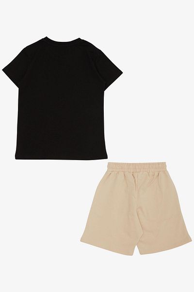 Breeze Set de pantaloni scurți pentru băieți 8-14 ani - cu text imprimat, cu buzunar, negru
