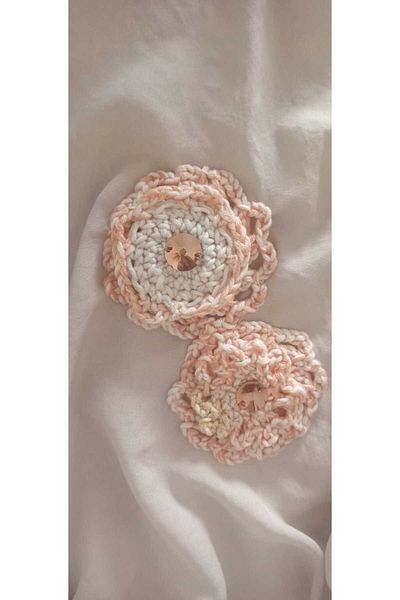 İskeçe Exclusive Powder Colored Handmade Design Lace Themed Shawl in Special Box
