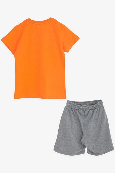 Breeze Boy's Shorts Suit with Text Printed Pockets, Age 8-14, Orange