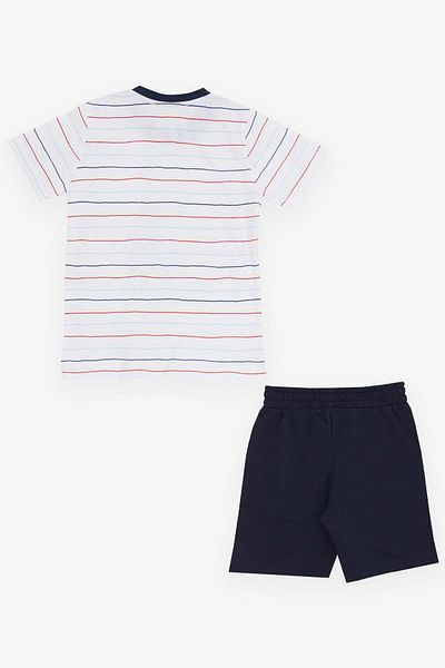 Breeze Girls & Boys Boy Shorts Set Striped Cool Animal Printed 1.5-5 Years Old, White