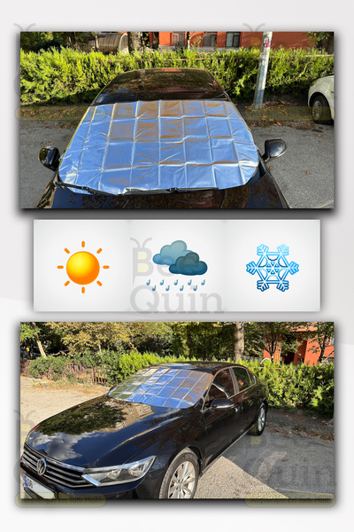 HASBY Jumătate de prelată pentru mașină - Parasolar exterior și umbrire de protecție pentru mașină împotriva zăpezii