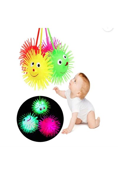 Fatih Oyuncak Dikenli Işıklı Top Kedi Köpek Topu Stres Giderici Uyarıcı Oyunc...