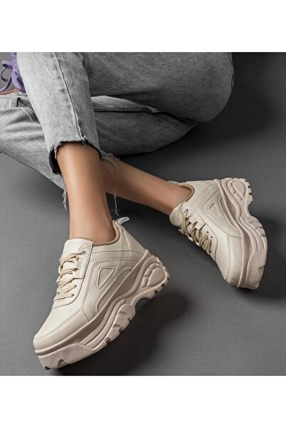 Genel Markalar Şık Günlük Kadın Spor Ayakkabı Yüksek Taban 6 Cm Rahat Hafif S...