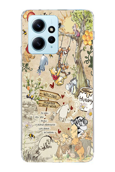 moonset Xiaomi Redmi Note 12 4G Uyumlu Winnie The Pooh Kolaj Tasarımlı Baskıl...
