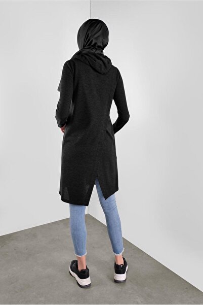 Alvina Hooded Laces Feathered Knitting Tunic 41303