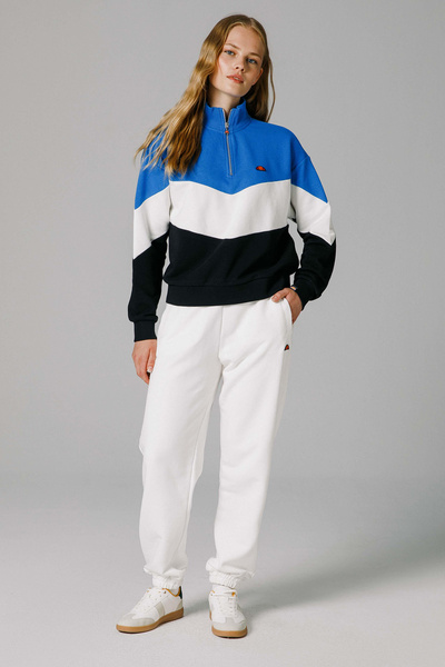 Ellesse Cotton Blend Regular Fit Half Zip Stand Collar Sweat Sweat Ef176