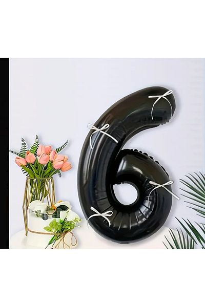 Partifabrik Black Bow Number Balloon - Age Options