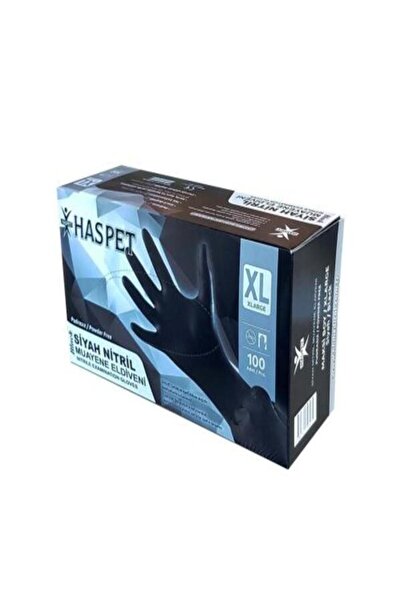 Has-Pet SİYAH NİTRİL-PUDRASIZ MUAYENE ELDİVENİ XL BEDEN 100 ADET