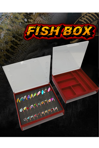 usmtekno Rapala Kutusu Jig Yem Lrf Kutusu Çift Taraflı Suni Yapay Yem Meps Kutusu Kırmızı