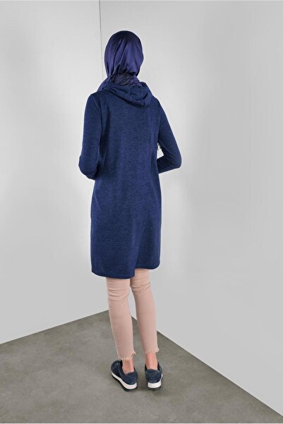 Alvina Hooded Laces Feathered Knitting Tunic 41303