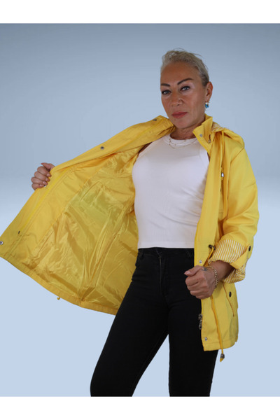 Xexese SU GEÇİRMEZ MEVSİMLİK TRENÇKOT KAPŞONLU