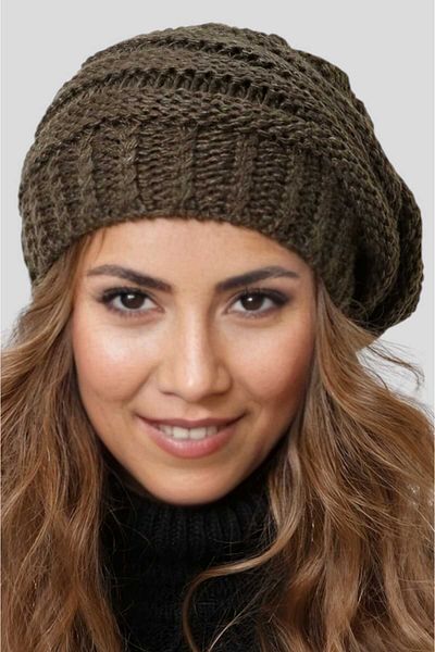 Uniquetrenders Women's Winter Neck Collar Featured Knitwear Knitted Beanie