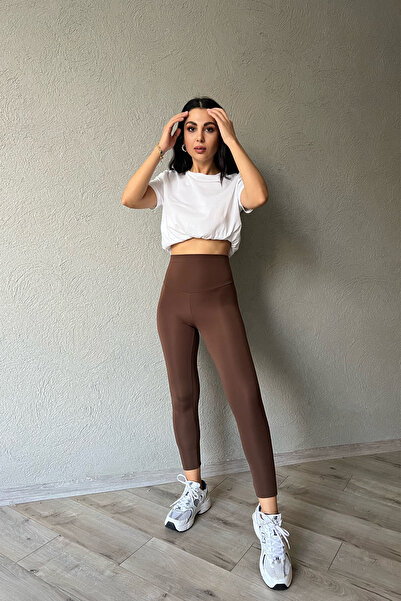 Seda Yalçın Atelier Coffee High Waist Biker Long Leggings