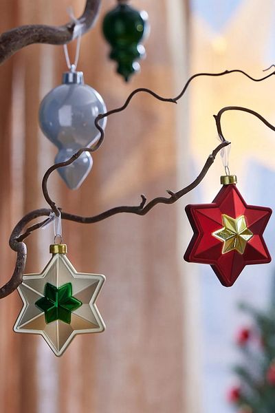 IKEA Vinterfint 2Pcs 7cm Christmas Pine Tree Ornament Assorted Colors