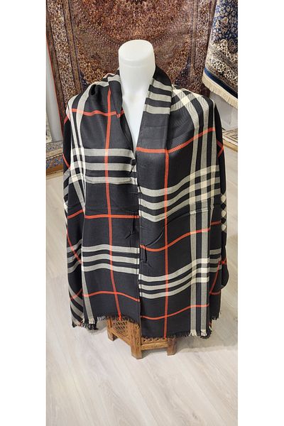 TOPRAK ART GALLERY Plaid Patterned Pashmina Shawl
