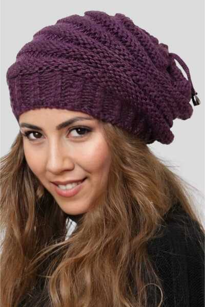 Uniquetrenders Жіноча зимова шапка з коміром, трикотажна в'язана шапка