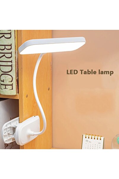 Choice مصباح طاولة دراسة أبيض مرن بزاوية 360 درجة مع مشبك، قابل للتعتيم عبر م...