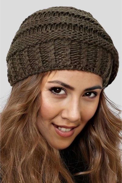 Uniquetrenders Women's Winter Neck Collar Featured Knitwear Knitted Beanie