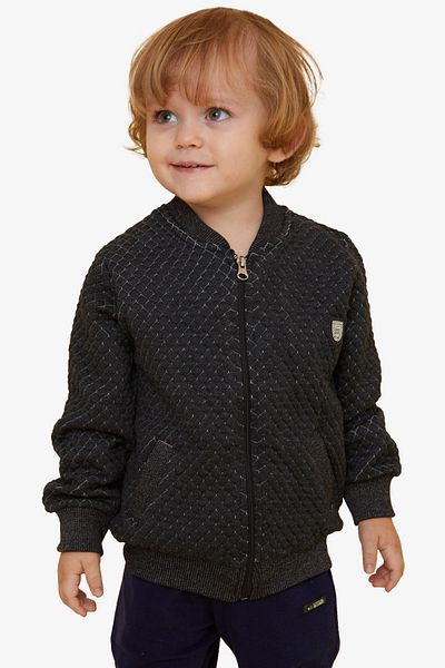 Breeze Boy's Cardigan - Zippered, Anthracite, 2-6 Years