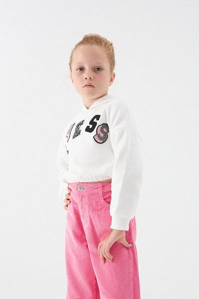 Tyess Bg Store Ecru-Sweatshirt für Mädchen 22fw0tj4417