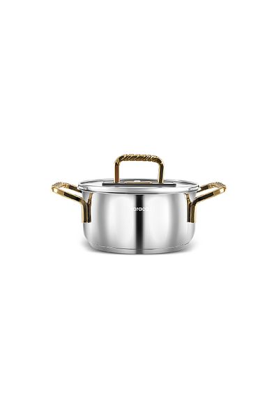 Karaca 14 cm Gold Steel Pot - Macka Induction Base