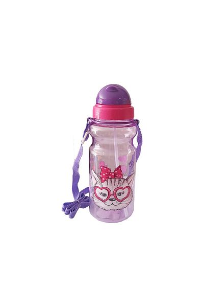 Dolphin Girl's Water Bottle 500ml Purple 1 Piece Little Happy Purple Water Bottle Plastic Water Bottle