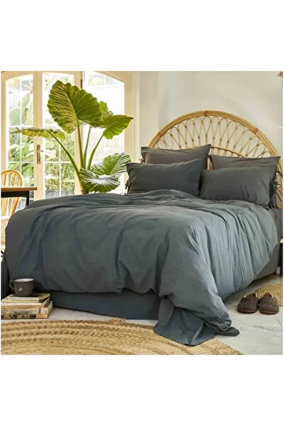 Miglo Karaca Home 4 Element Σκούρο Γκρι 100% Βαμβακερό Σετ Παπλωματοθήκης Διπ...