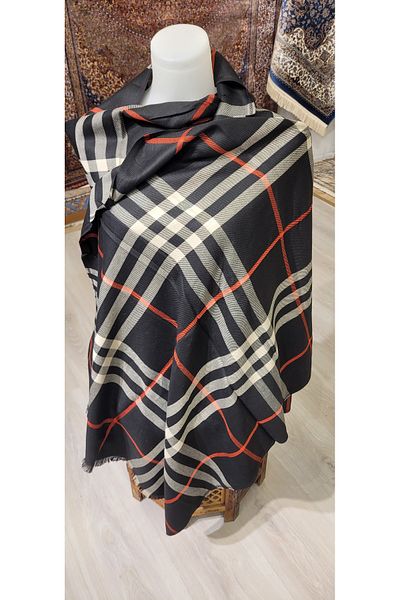 TOPRAK ART GALLERY Plaid Patterned Pashmina Shawl