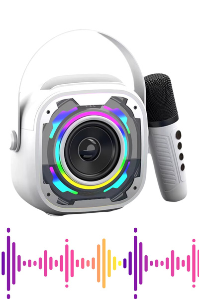 Apricot BT+TF+USB+AUX TYPE-C Girişli Telefon Standlı Mikrofonlu Işıklı RGB Bluetooth Speaker