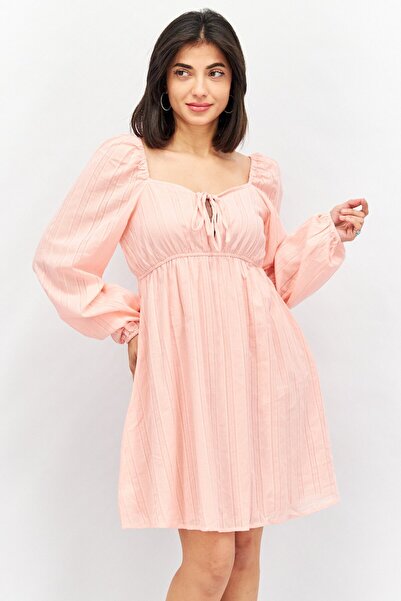 Daisy Street فستان نسائي قصير كاجوال منقوش، وردي