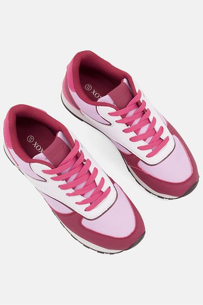 XOXO Women Lace Up Running Shoes, Red
