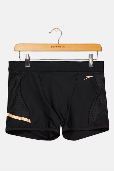 SPEEDO Men Drawstring Graphic Print Swim Trunks, Black