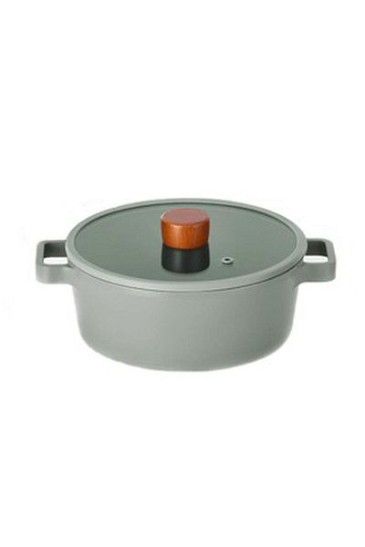 NEOFLAM Fika 22 Cm Cast Iron Short Casserole with Glass Lid D-neog222