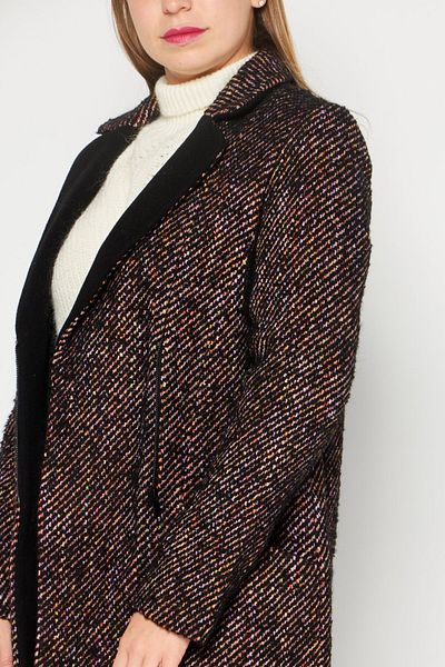 ONE STEP Women Regular Fit Textured Casual Zip Blazer, Black Combo