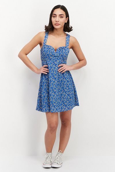 Bcbgeneration Women Floral Print Mini Dress, Blue