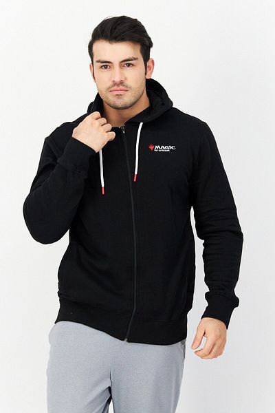 DIFUZED Men Hooded Neck Graphic Print Long Sleeves Sweatshirt, Black Combo