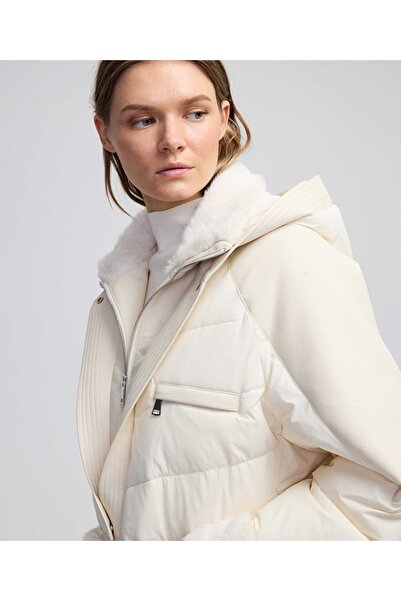 İpekyol Suni kürk ve deri mix şişme mont