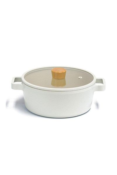 NEOFLAM Fika 22 Cm Cast Iron Short Casserole with Glass Lid D-neof222