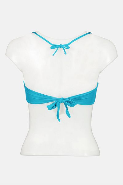 TWINSET Women Sequins Detail Strappy Swim Bikini Top, Blue