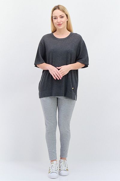 SKECHERS Women Sportwear Fit Textured Training Sweatshirt, Charcoal Gray