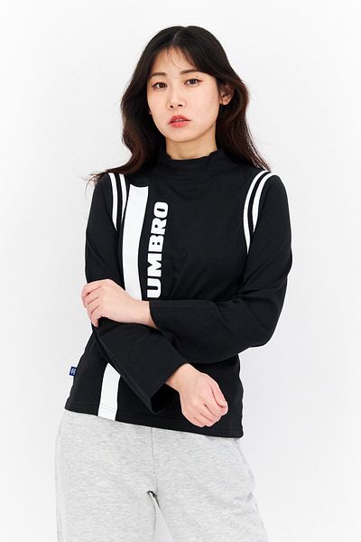 UMBRO Women Sportswear Fit Brand Logo Outdoor Tops, Black