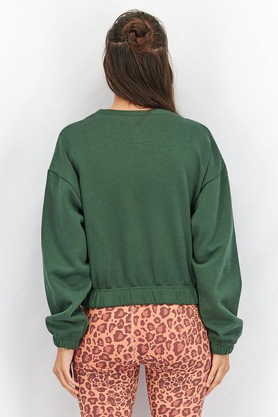 adidas Women Sportswear Fit Solid Long Sleeve Outdoor Sweatshirts, Dark Green