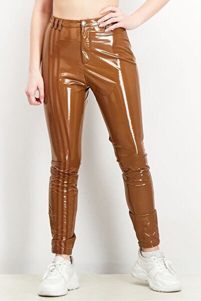 adidas بنطلون رياضي نسائي من اللاتكس المرن من Ivy Park، بني