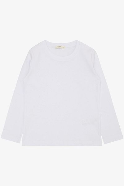 Breeze Бяла тениска с дълъг ръкав за момче 4-8 години