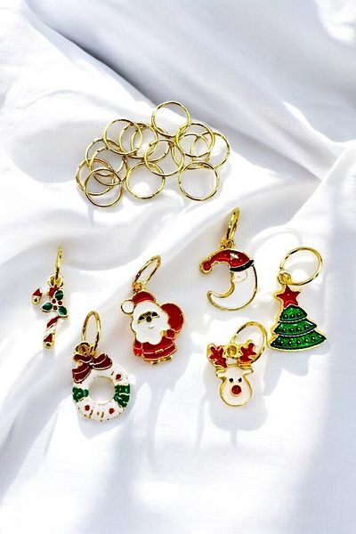 PETEK AKSESUAR NEW YEAR'S THEMED 20 PIECES HAIR EARRING SET