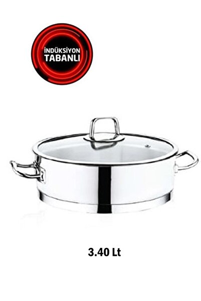 SAFINOX Çelik Vision 3.40 Litre 24x8 Cm Indiksiyon Karnıyarık Çelik Tencere